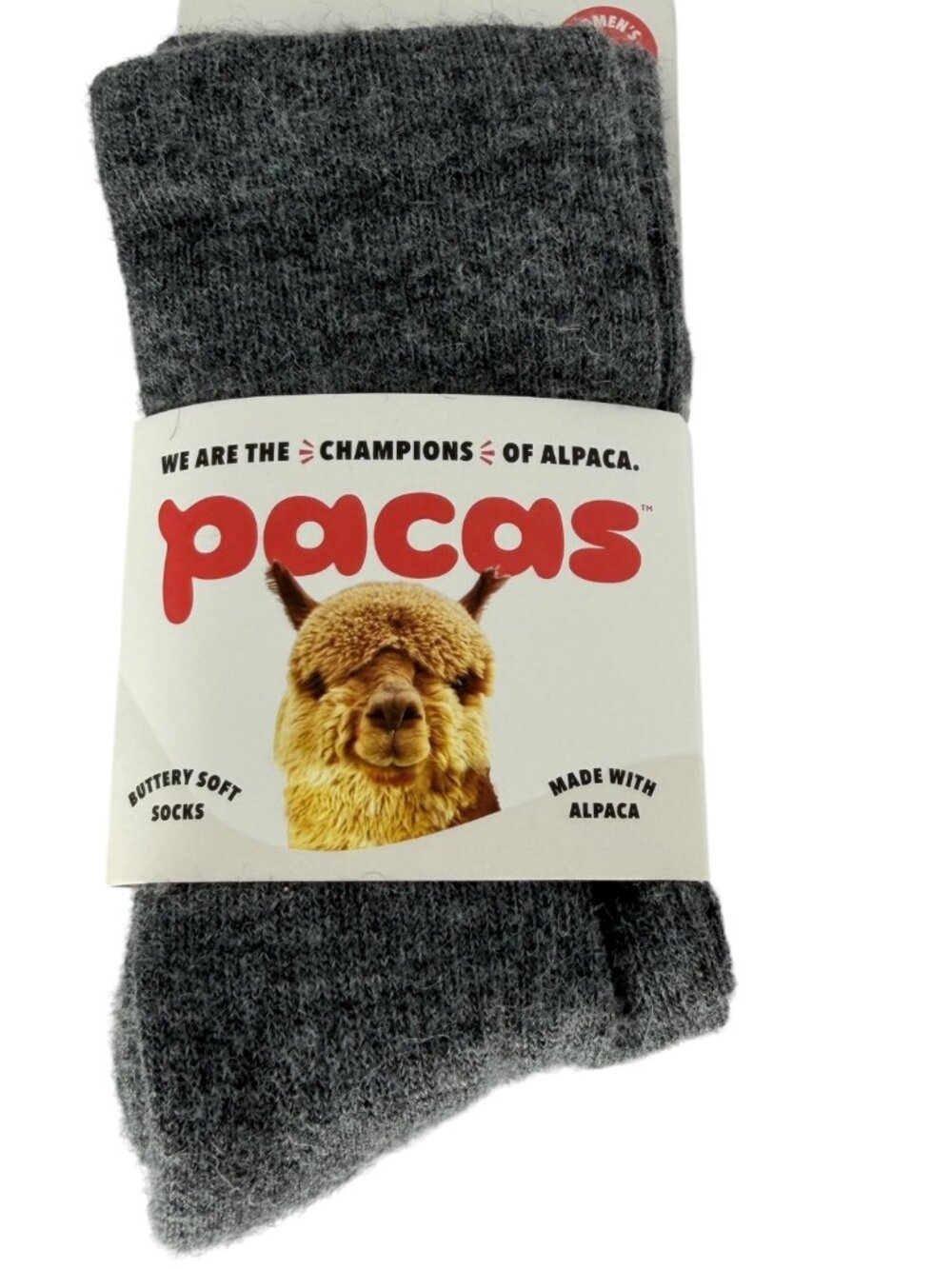 Pacas Womens Alpaca Wool Crew Socks Soft & Sustainable S-M Gray